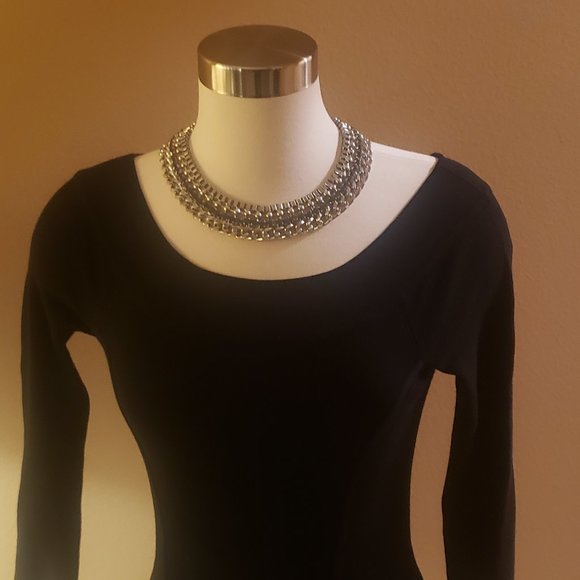 White House Black Market Black Sweater Dress XS - Picture 9 of 13